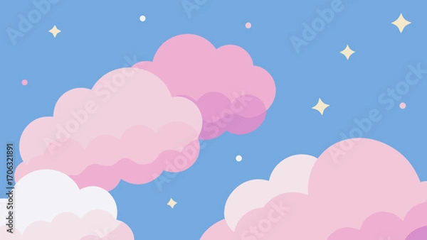 Fototapeta pink background with clouds