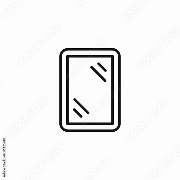 Obraz vertical wall mirror icon sign vector