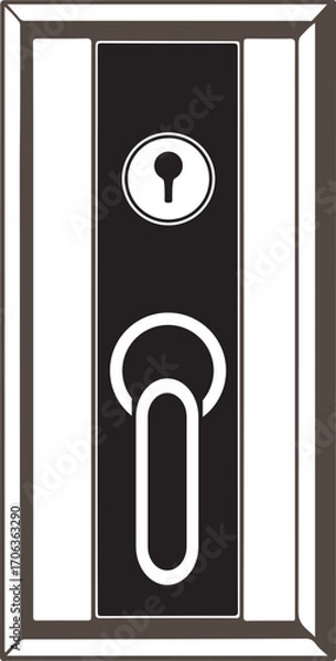 Obraz Door Handle with Lock Color Vector Design