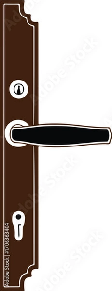 Obraz Door Handle with Lock Color Vector Design