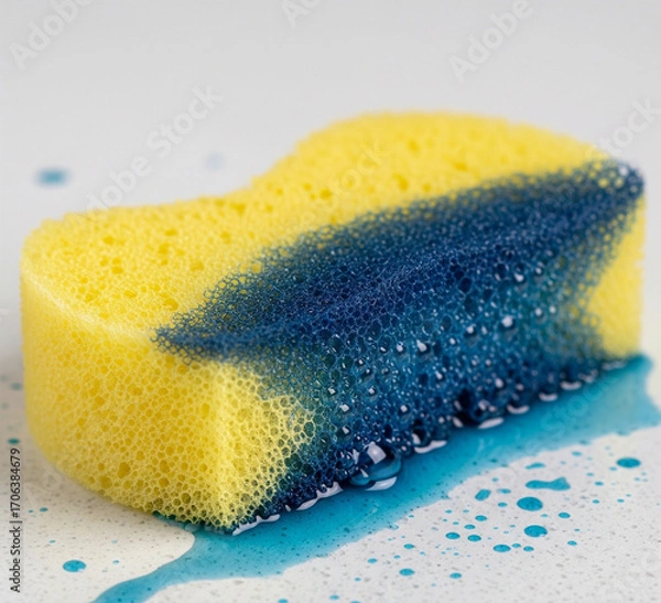 Obraz  A Sponge Soaking Up a Spilled Liquid