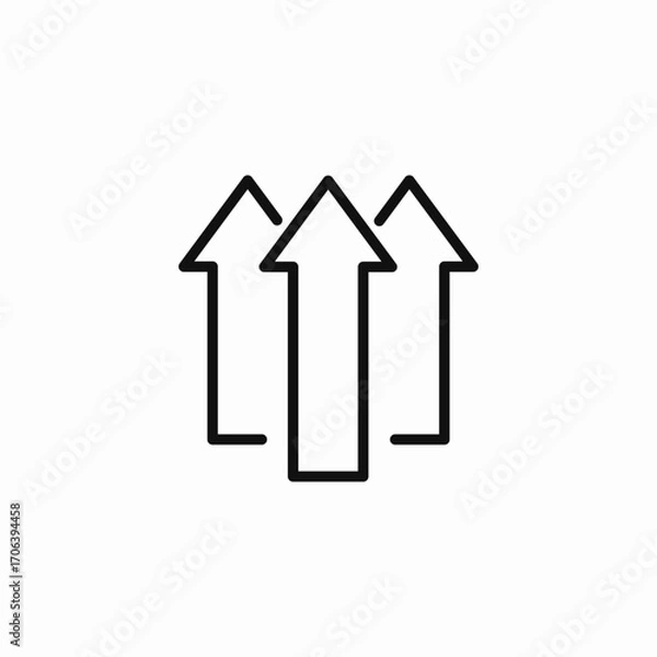 Obraz three upward arrows icon sign vector