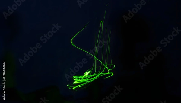 Obraz Fun with green light and long exposure