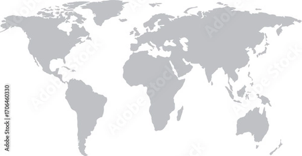 Obraz World map outline global continents geography earth cartography design element