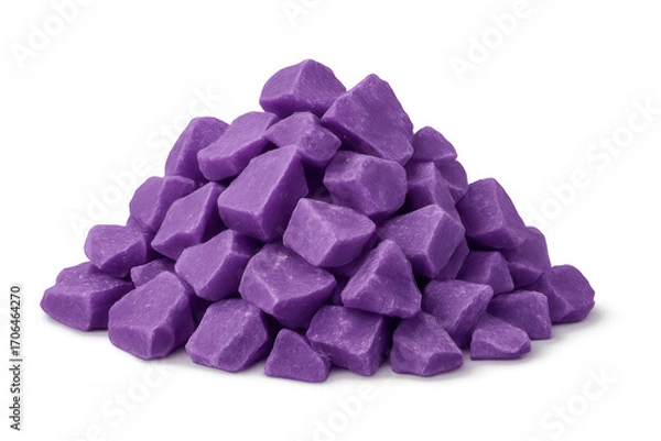 Fototapeta Purple rock candy crystals piling up, transparent backdrop highlighting sugary texture for culinary imagery