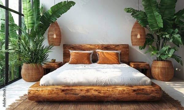 Obraz Modern, tropical bedroom interior