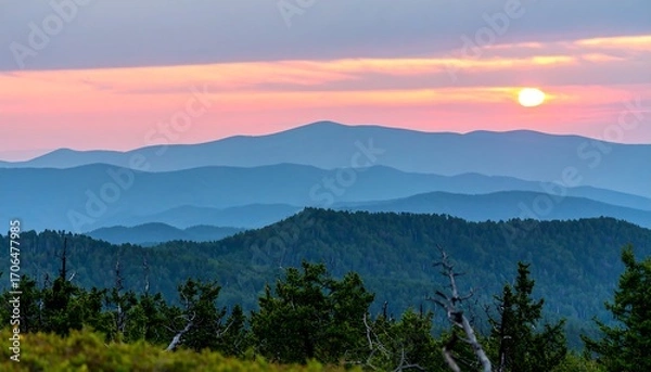 Obraz Mountain sunset vista