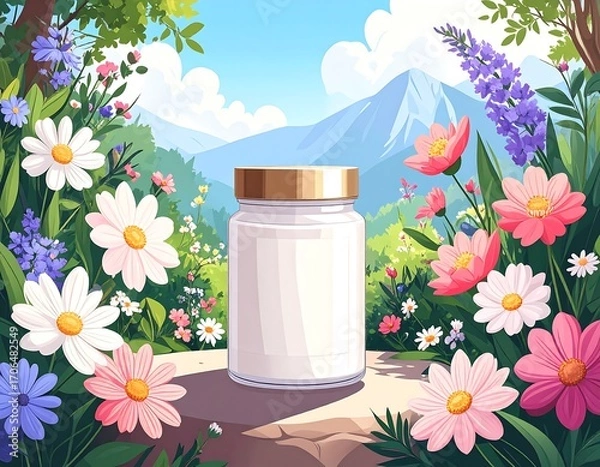 Obraz Nature-themed jar illustration