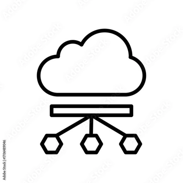 Fototapeta Cloudvector line icon design