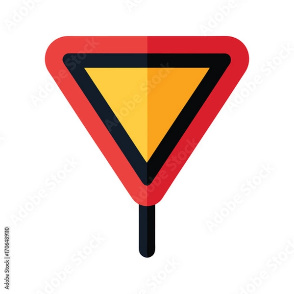 Fototapeta arning sharp curve road sign on white background