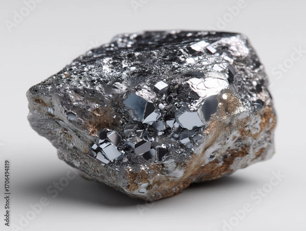 Fototapeta silver nugget on white background