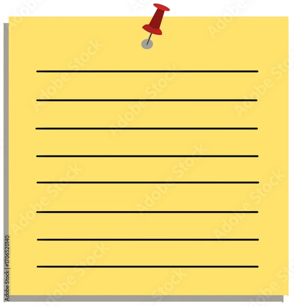 Fototapeta yellow note paper