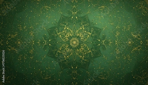 Obraz Ornate green mandala pattern