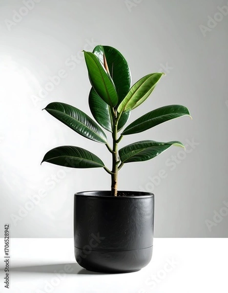 Obraz Fiddle-leaf fig plant in a modern planter