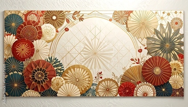 Obraz Ornate paper umbrellas