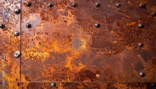 Obraz Rusty Metal Texture Background With Rivets