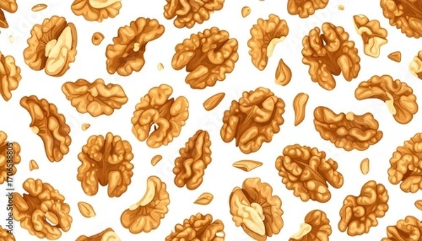 Obraz Walnut pattern on white background