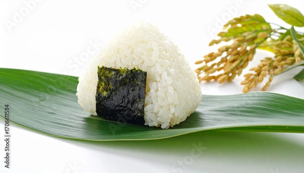 Obraz おにぎりと稲のイメージフォト