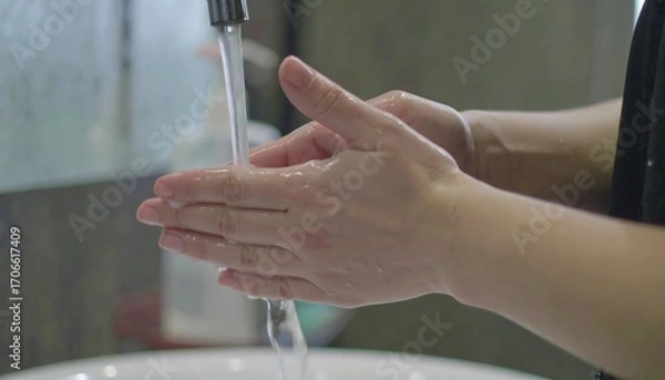 Obraz Washing hands under running water