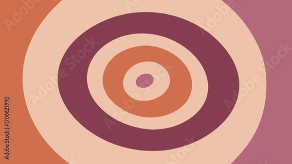 Fototapeta Abstract Concentric Circles in Muted Purple and Orange Tones rings pattern