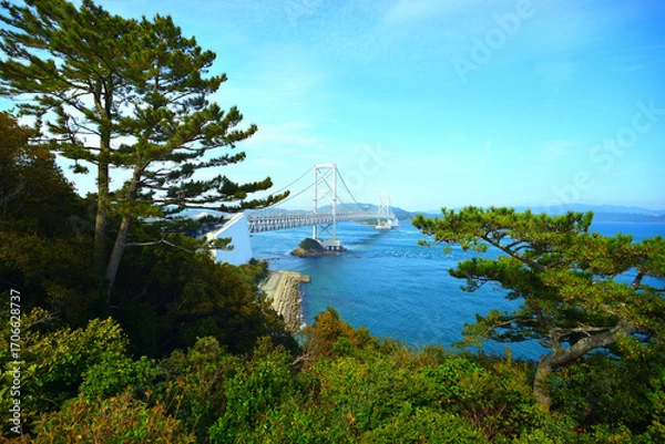 Obraz 大鳴門橋　鳴門海峡大橋　鳴門海峡　渦潮　兵庫県南あわじ市