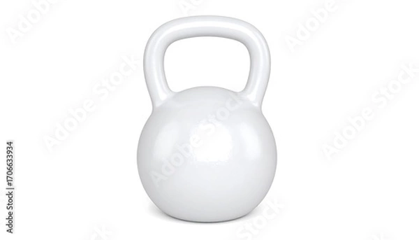 Obraz White kettlebell on a white background
