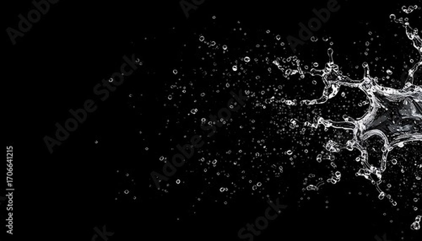 Obraz Water splash explosion on black