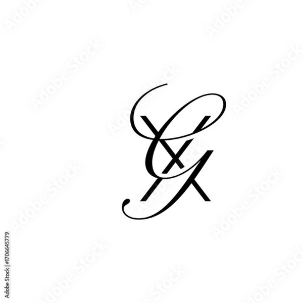 Obraz initial letter X with g script logo