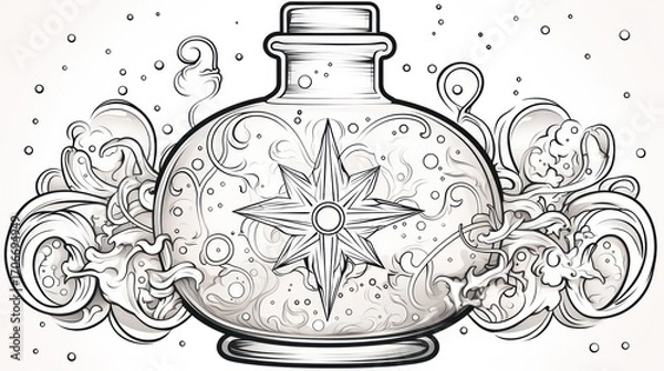 Obraz Vintage magic bottle illustration
