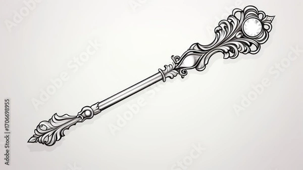 Obraz Ornate key design illustration
