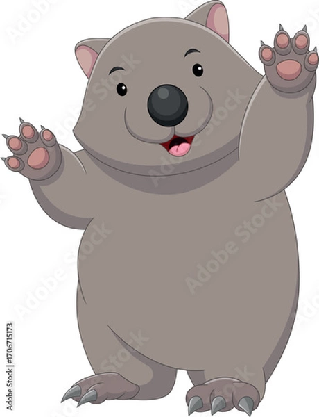 Obraz cute wombat waving cartoon