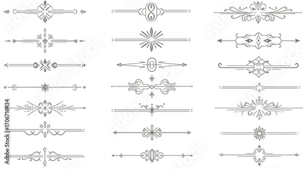 Fototapeta An elegant collection of intricate decorative flourishes, perfect for adding a touch of vintage sophistication to various graphic design projects.