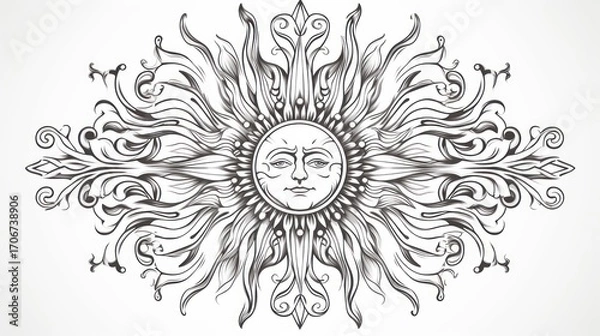 Obraz Ornate sun design