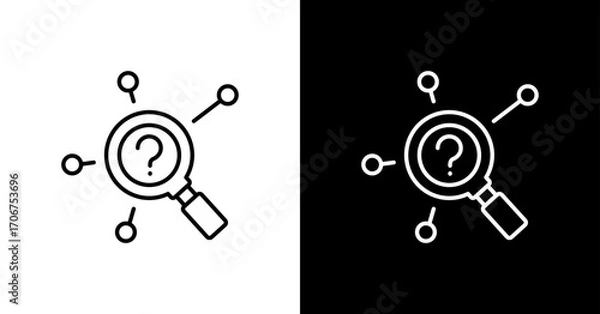 Obraz Root Cause White Icon Set Design