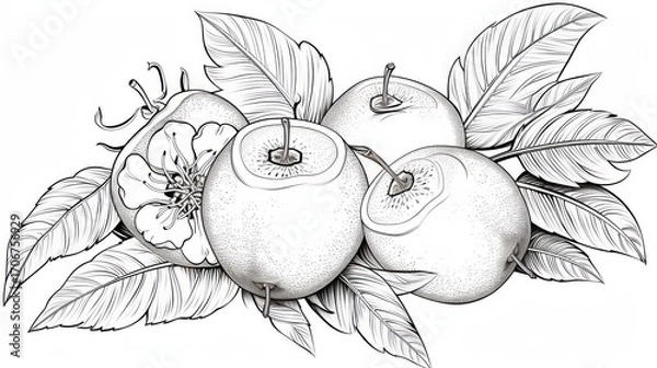 Obraz Fruit arrangement illustration