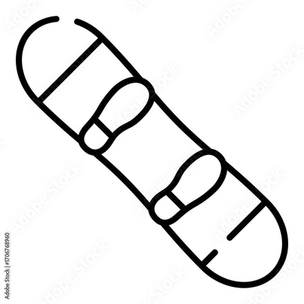 Fototapeta Snowboard black line icon