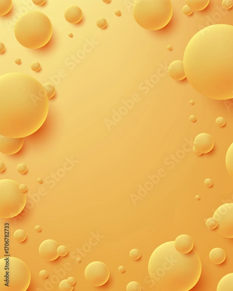 Fototapeta abstract yellow background design with glowing orbs scattered in playful pattern creating vibrant modern texture for digital art wallpaper and creative decorative use