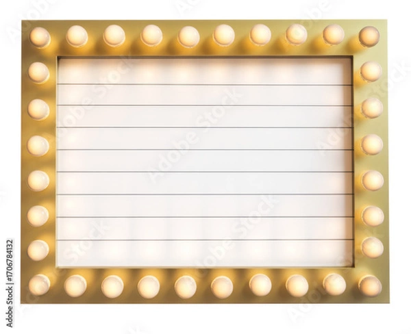 Fototapeta marquee light box frame with blank white space