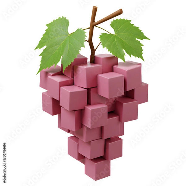 Fototapeta Modern abstract art with geometric grape cluster design for elegant food and beverage concepts