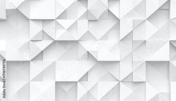 Fototapeta A Stunning Abstract White Geometric Pattern Background, Featuring A Repetitive Arrangement Of 3D Triangle Shapes, Ideal For Modern Design And Visual Communication.