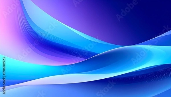 Fototapeta A Stunning Abstract Wave Design Featuring A Blend Of Blue And Purple Hues, With A Smooth, Dynamic, And Modern Aesthetic, Ideal For Digital Backgrounds And Contemporary Art.