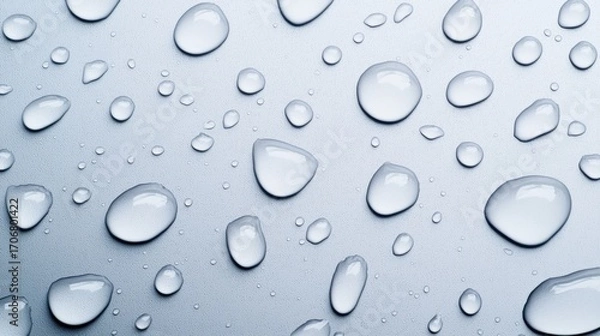 Fototapeta Close-up of water droplets on a smooth surface