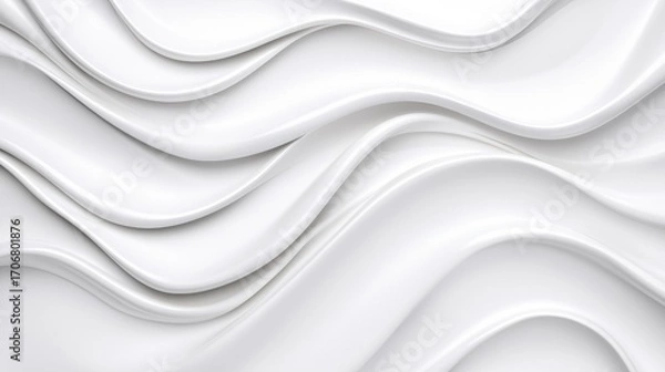 Fototapeta Elegant flowing white wave patterns in modern design