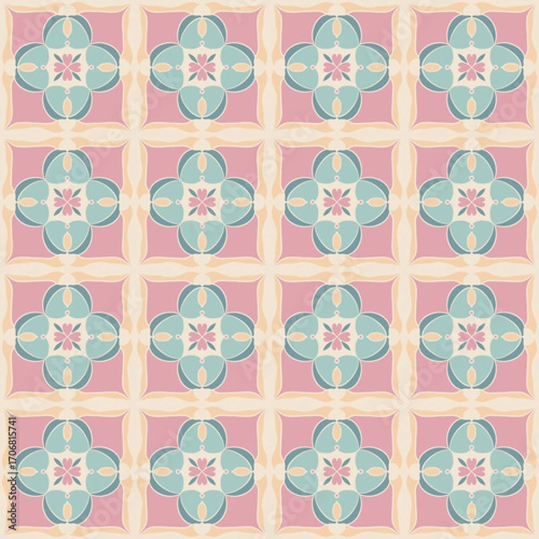 Obraz Pink Pastel Vintage Tile Seamless Pattern