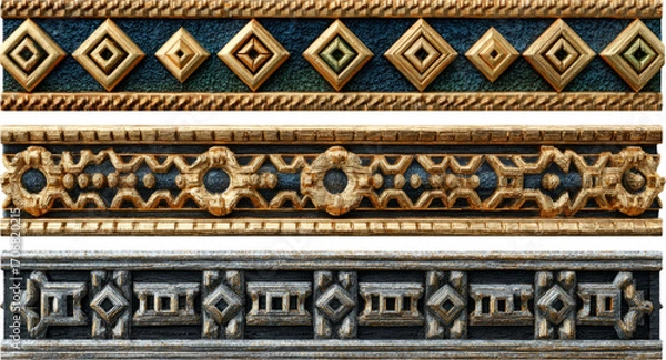 Fototapeta Ornate Decorative Borders with Various Patterns and Textures for Artistic Use
