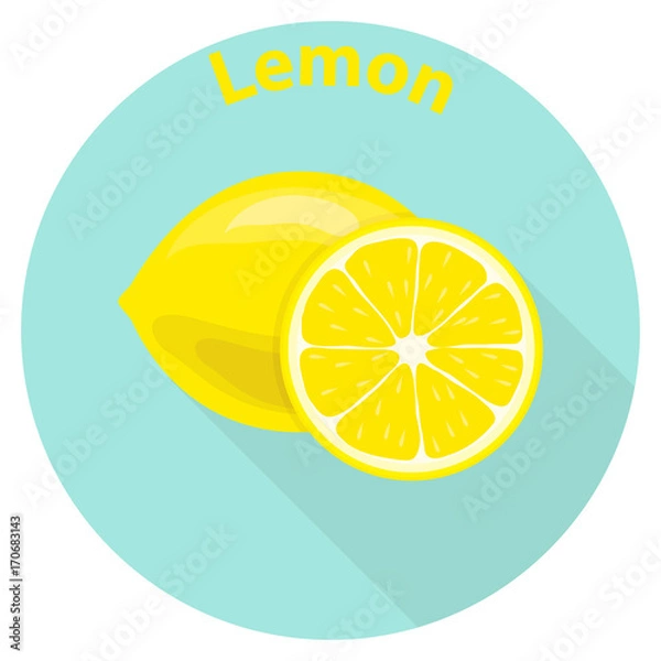 Fototapeta Lemon, sliced slices of lemon, citrus