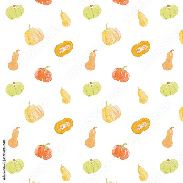 Obraz 水彩カボチャパターン背景あり