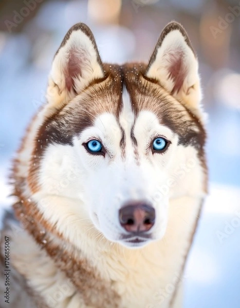 Obraz Husky portrait in winter