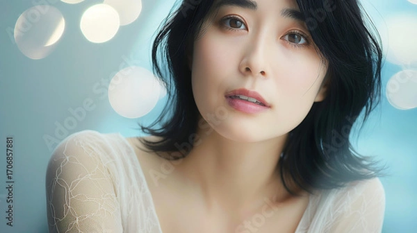 Fototapeta 柔らかな光に包まれた女性のポートレート