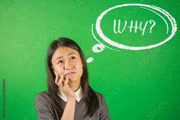 Obraz Girl student is thinking question Why